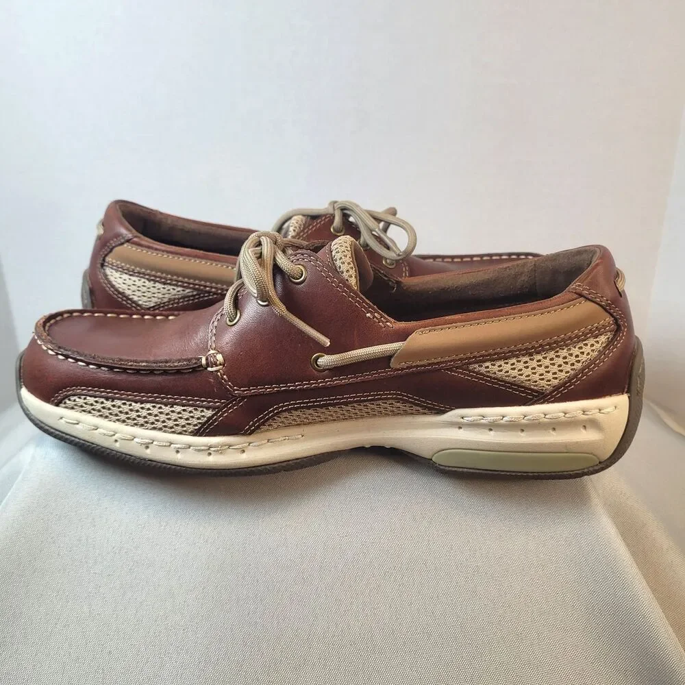 Dunham Men's Captain Brown Leather Vented Boat 8.5 Shoes MCN410BR Excellent